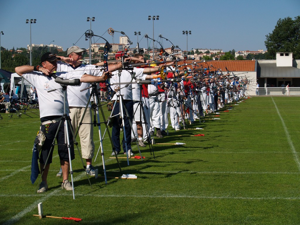 Archers en ligne pour tir FITA